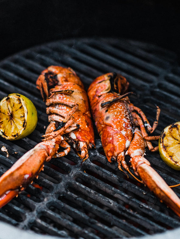 Grilling lobster on the Big Green Egg